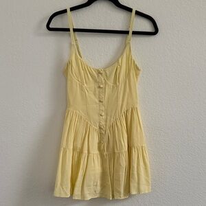White Fox Yellow Button-Front Sundress